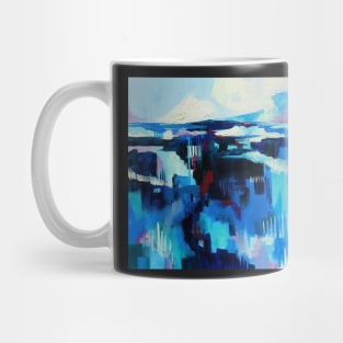 Study in Blue Abstract Landscape Painting Mug